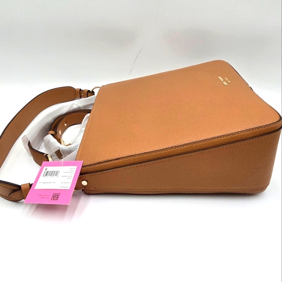 #37 NWT - Kate Spade New York Hudson Pebbled Leather Large Hobo Bag Bungalow - Picture 8 of 12